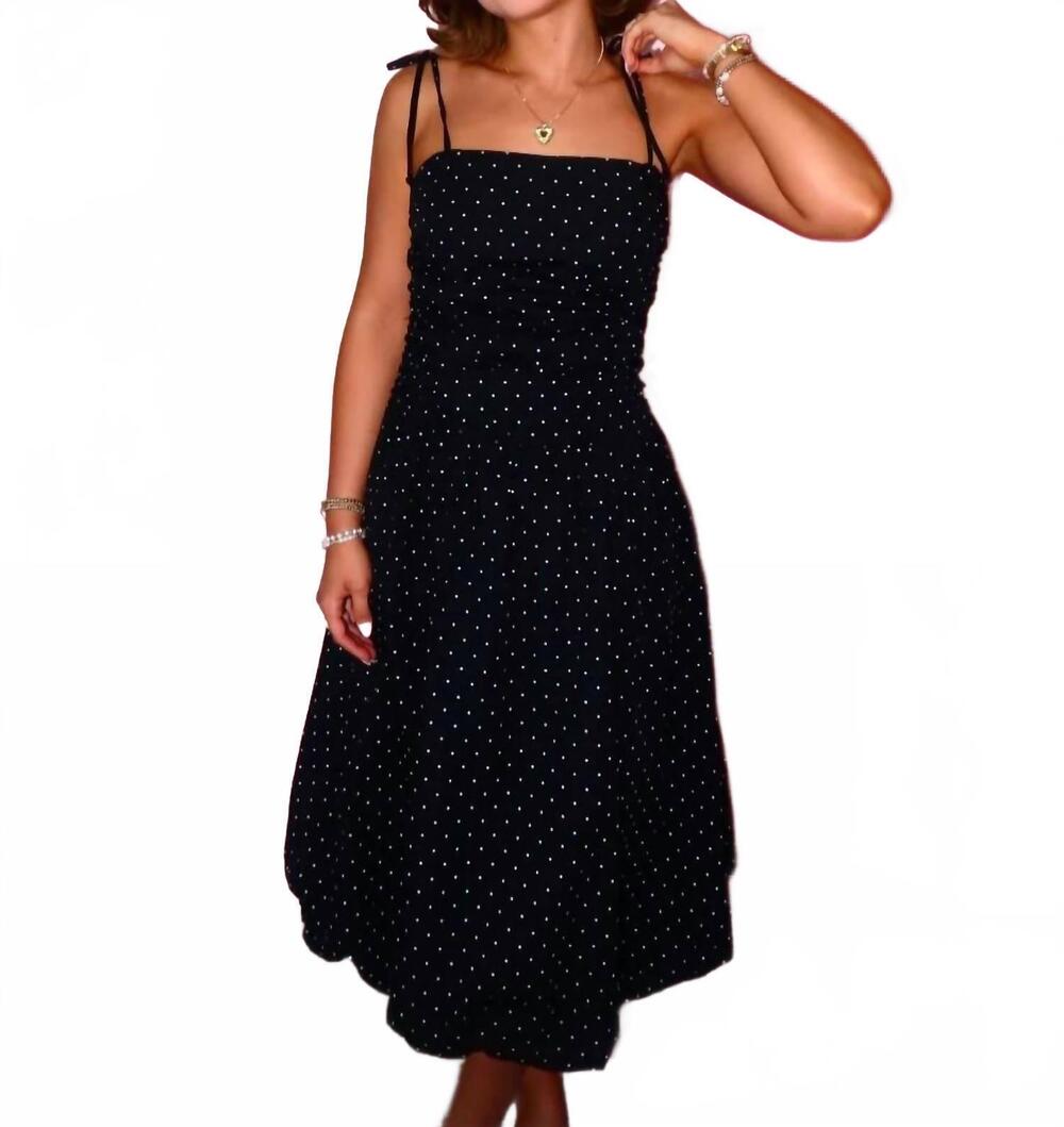 NEW JODIFL leah polka dot bubble hem dress in black